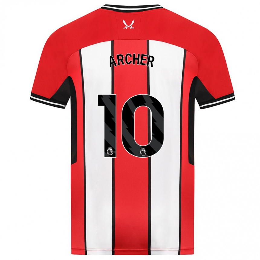Herren Fußball Cameron Archer #10 Rot Heimtrikot Trikot 2023/24 T-Shirt Luxemburg