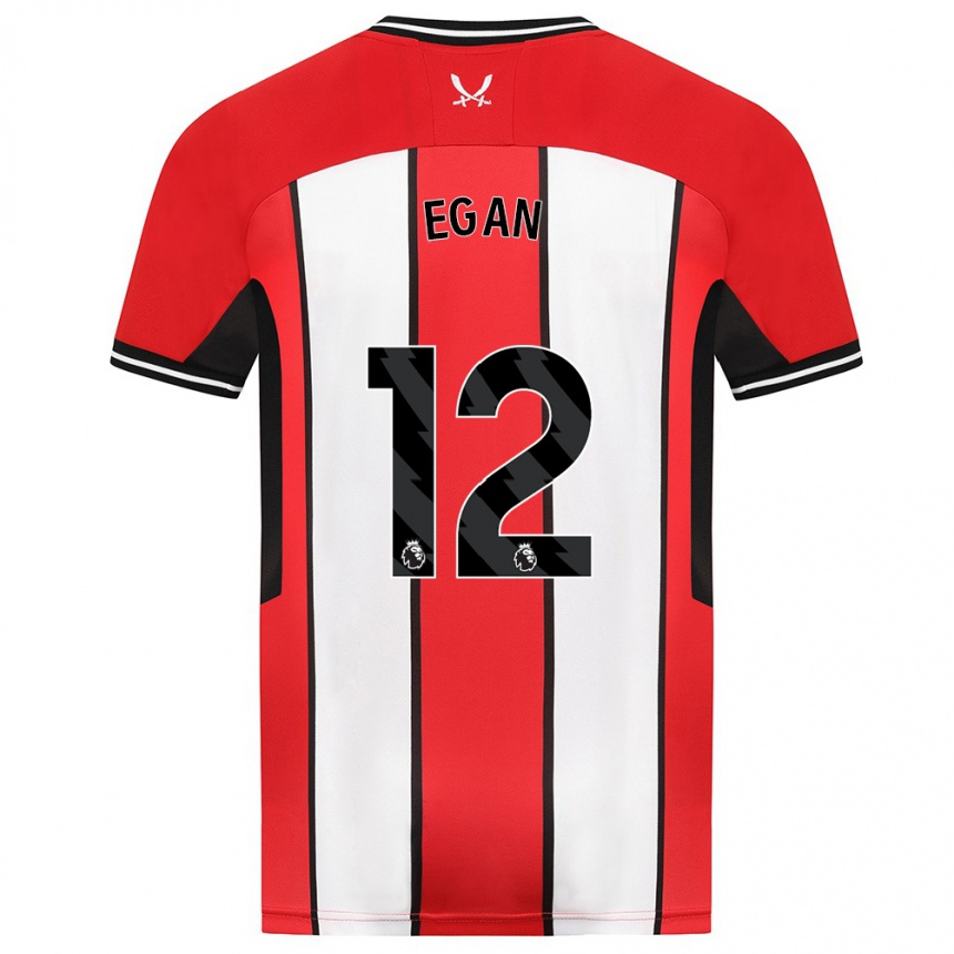 Herren Fußball John Egan #12 Rot Heimtrikot Trikot 2023/24 T-Shirt Luxemburg