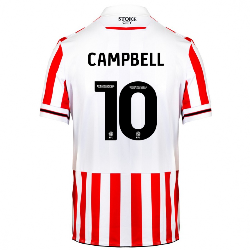 Herren Fußball Tyrese Campbell #10 Rot-Weiss Heimtrikot Trikot 2023/24 T-Shirt Luxemburg