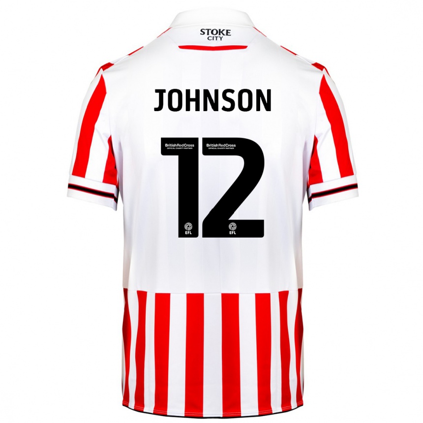 Herren Fußball Daniel Johnson #12 Rot-Weiss Heimtrikot Trikot 2023/24 T-Shirt Luxemburg