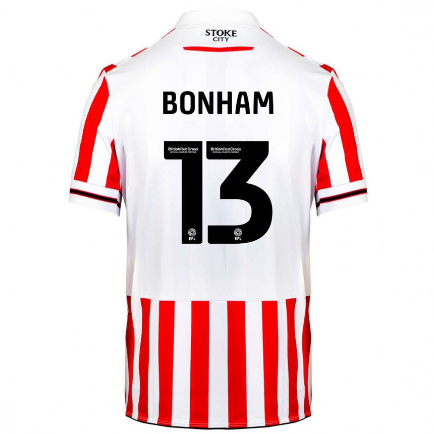 Herren Fußball Jack Bonham #13 Rot-Weiss Heimtrikot Trikot 2023/24 T-Shirt Luxemburg