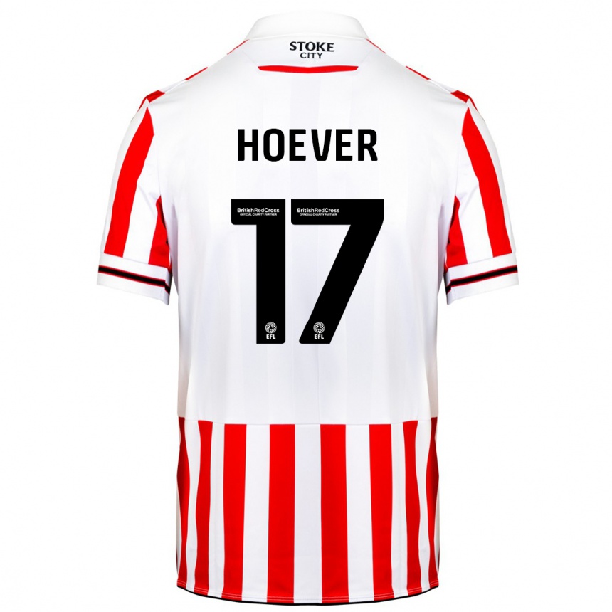 Herren Fußball Ki-Jana Hoever #17 Rot-Weiss Heimtrikot Trikot 2023/24 T-Shirt Luxemburg