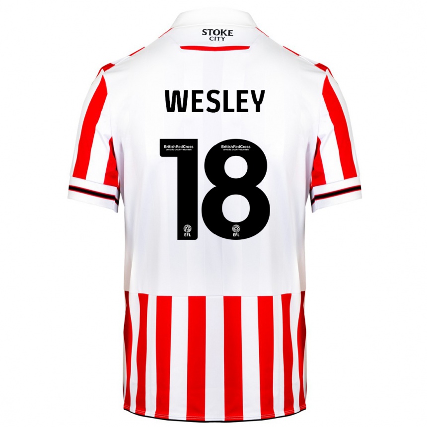 Herren Fußball Wesley Moraes #18 Rot-Weiss Heimtrikot Trikot 2023/24 T-Shirt Luxemburg