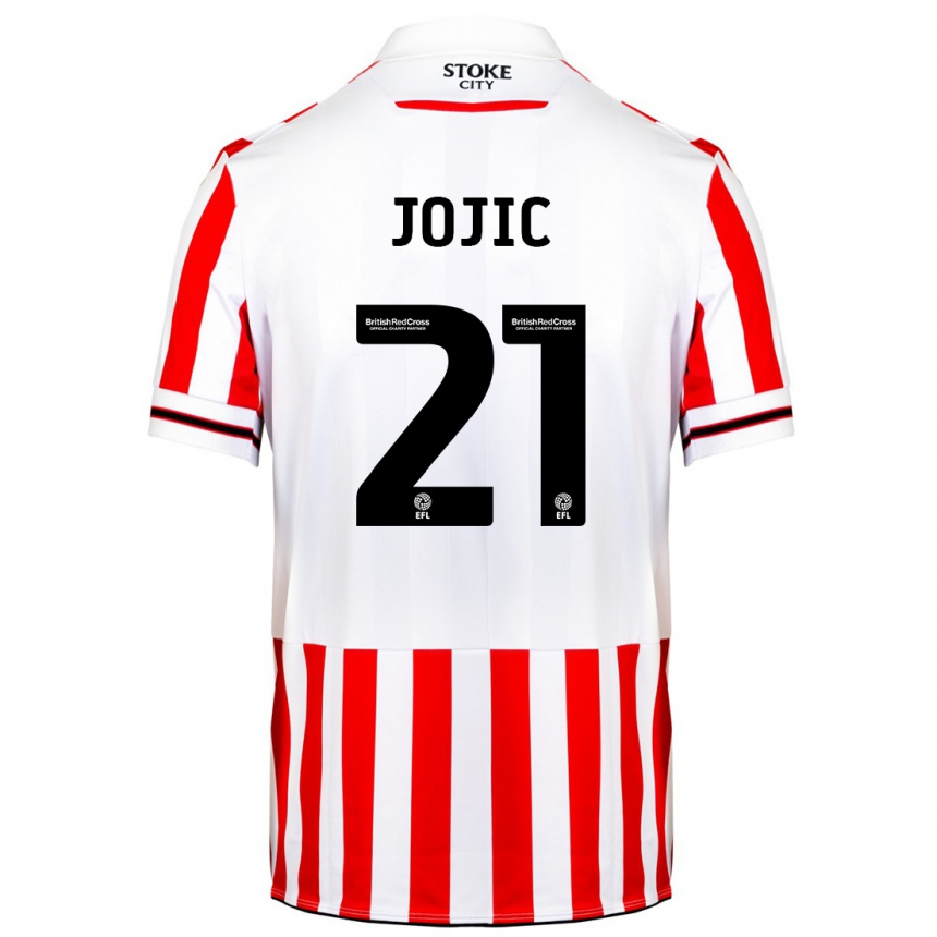 Herren Fußball Nikola Jojic #21 Rot-Weiss Heimtrikot Trikot 2023/24 T-Shirt Luxemburg