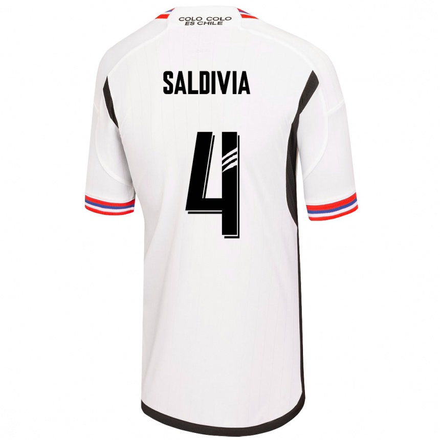 Herren Fußball Alan Saldivia #4 Weiß Heimtrikot Trikot 2023/24 T-Shirt Luxemburg