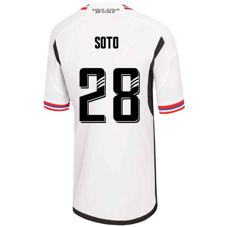 Herren Fußball Lucas Soto #28 Weiß Heimtrikot Trikot 2023/24 T-Shirt Luxemburg