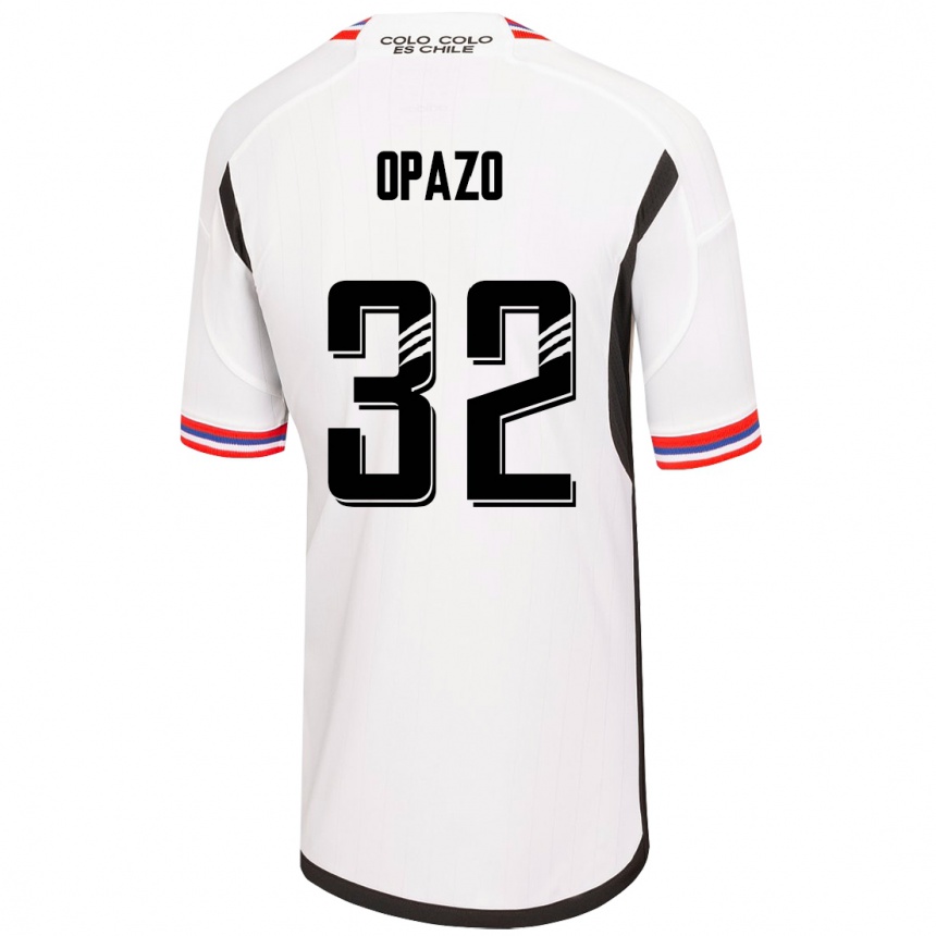 Herren Fußball Óscar Opazo #32 Weiß Heimtrikot Trikot 2023/24 T-Shirt Luxemburg