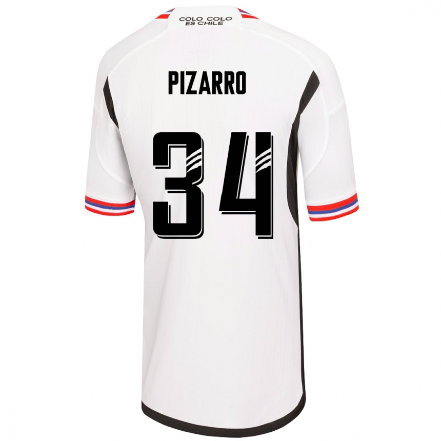 Herren Fußball Vicente Pizarro #34 Weiß Heimtrikot Trikot 2023/24 T-Shirt Luxemburg