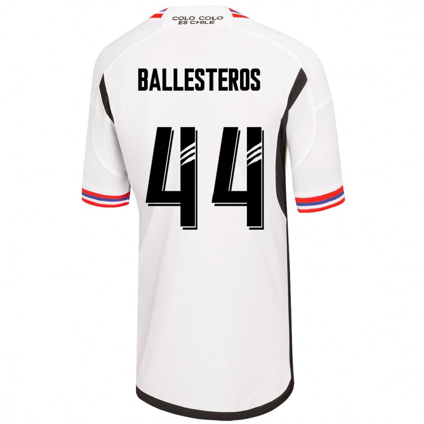 Herren Fußball Martín Ballesteros #44 Weiß Heimtrikot Trikot 2023/24 T-Shirt Luxemburg