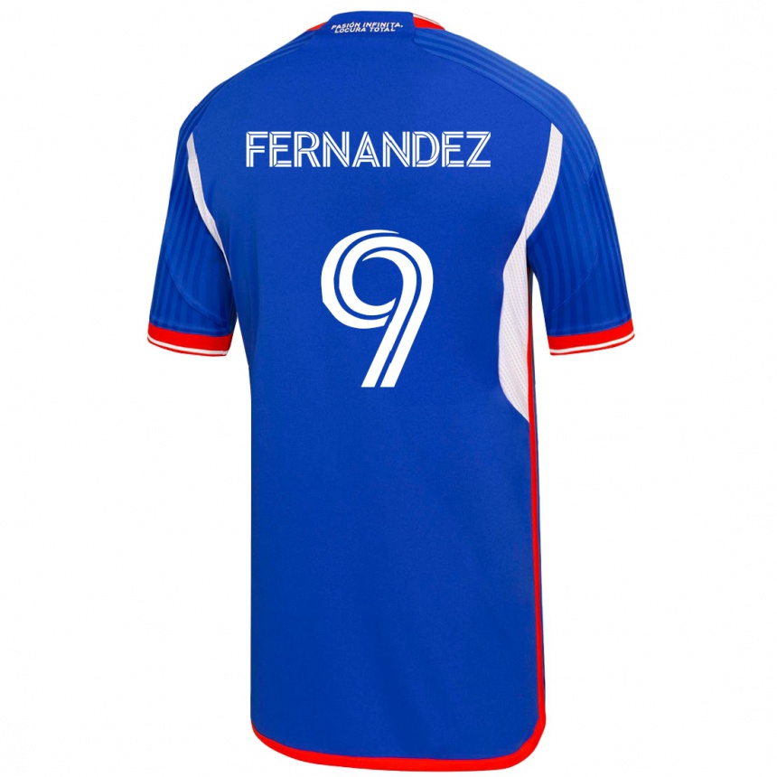 Herren Fußball Leandro Fernández #9 Blau Heimtrikot Trikot 2023/24 T-Shirt Luxemburg