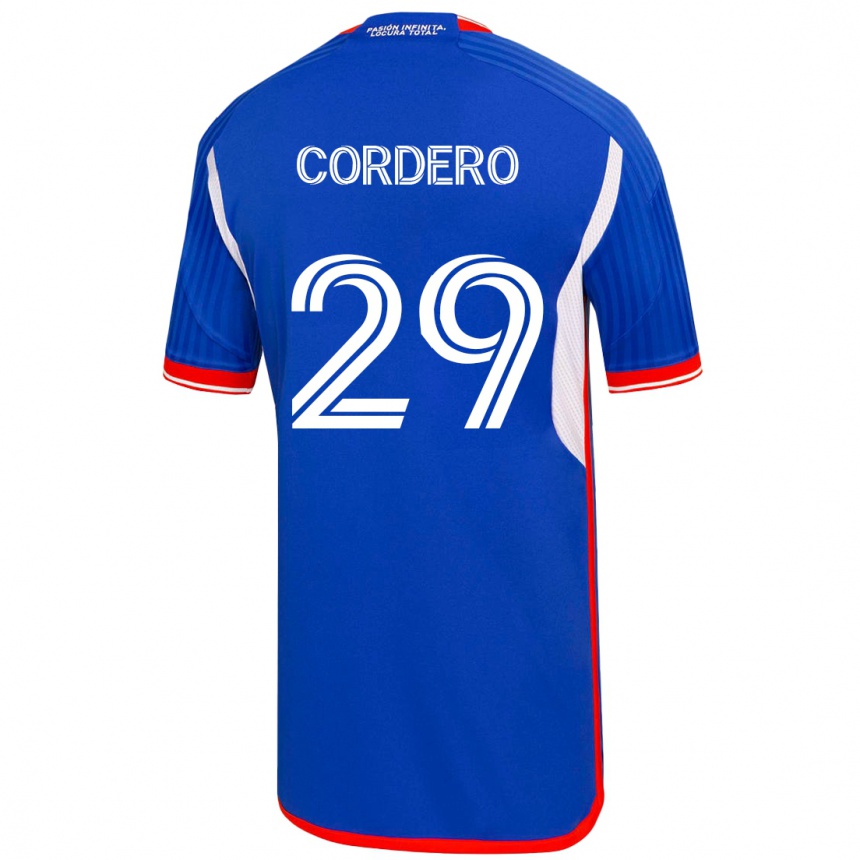 Herren Fußball Renato Cordero #29 Blau Heimtrikot Trikot 2023/24 T-Shirt Luxemburg