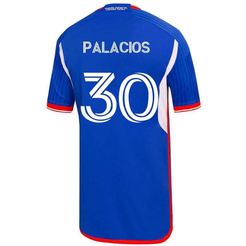Herren Fußball Cristian Palacios #30 Blau Heimtrikot Trikot 2023/24 T-Shirt Luxemburg