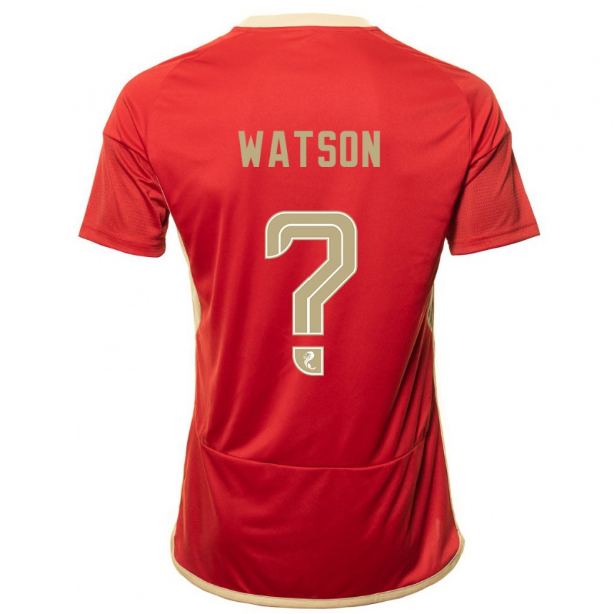 Herren Fußball Kai Watson #0 Rot Heimtrikot Trikot 2023/24 T-Shirt Luxemburg