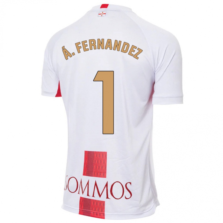 Herren Fußball Álvaro Fernández #1 Weiß Auswärtstrikot Trikot 2023/24 T-Shirt Luxemburg