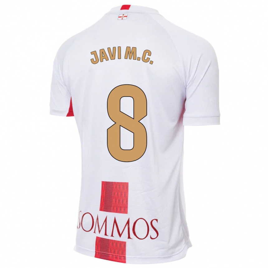 Herren Fußball Javi Martínez #8 Weiß Auswärtstrikot Trikot 2023/24 T-Shirt Luxemburg