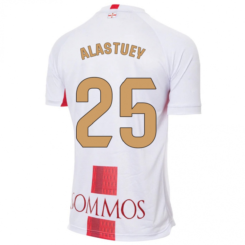 Herren Fußball Martina Alastuey #25 Weiß Auswärtstrikot Trikot 2023/24 T-Shirt Luxemburg