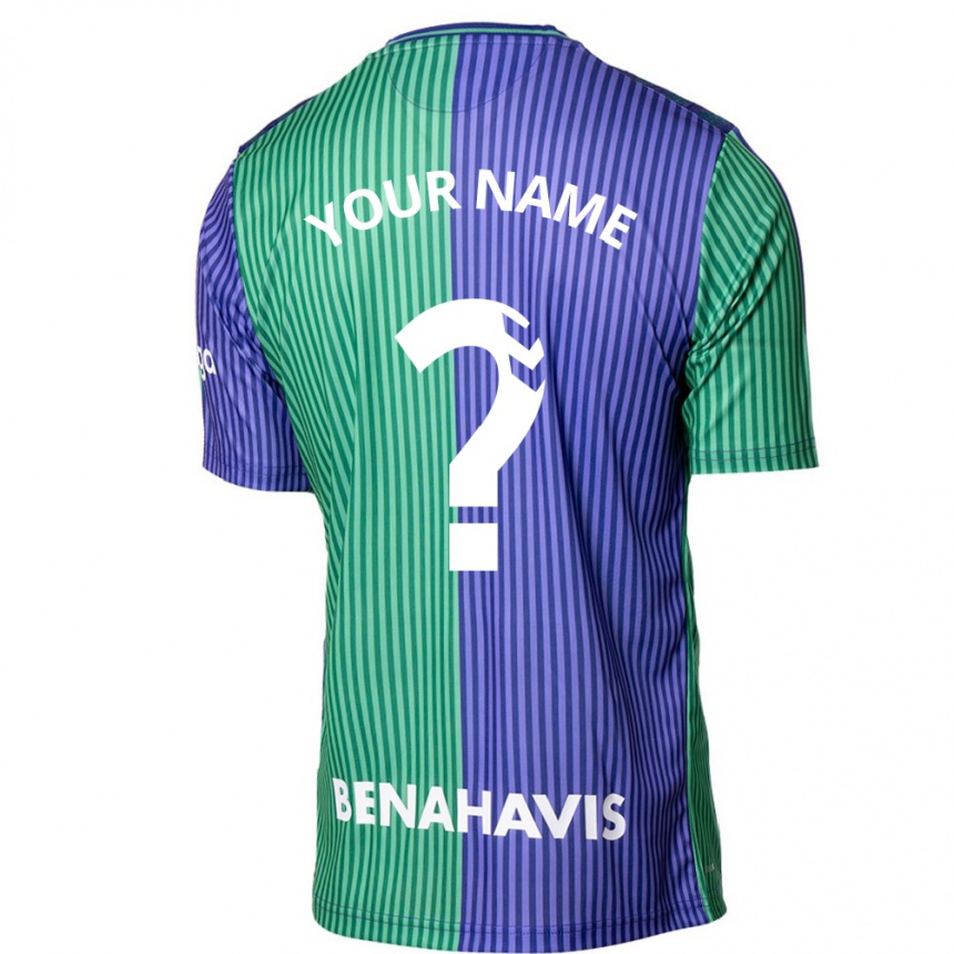 Herren Fußball Ihren Namen #0 Grün Blau Auswärtstrikot Trikot 2023/24 T-Shirt Luxemburg