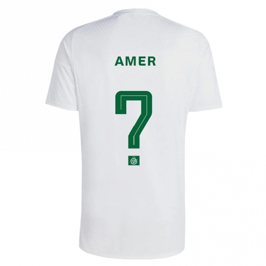 Herren Fußball Mohamad Amer #0 Grün Blau Auswärtstrikot Trikot 2023/24 T-Shirt Luxemburg
