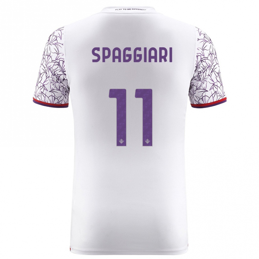Herren Fußball Riccardo Spaggiari #11 Weiß Auswärtstrikot Trikot 2023/24 T-Shirt Luxemburg