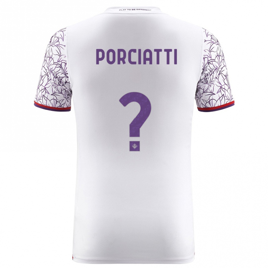 Herren Fußball Filippo Porciatti #0 Weiß Auswärtstrikot Trikot 2023/24 T-Shirt Luxemburg