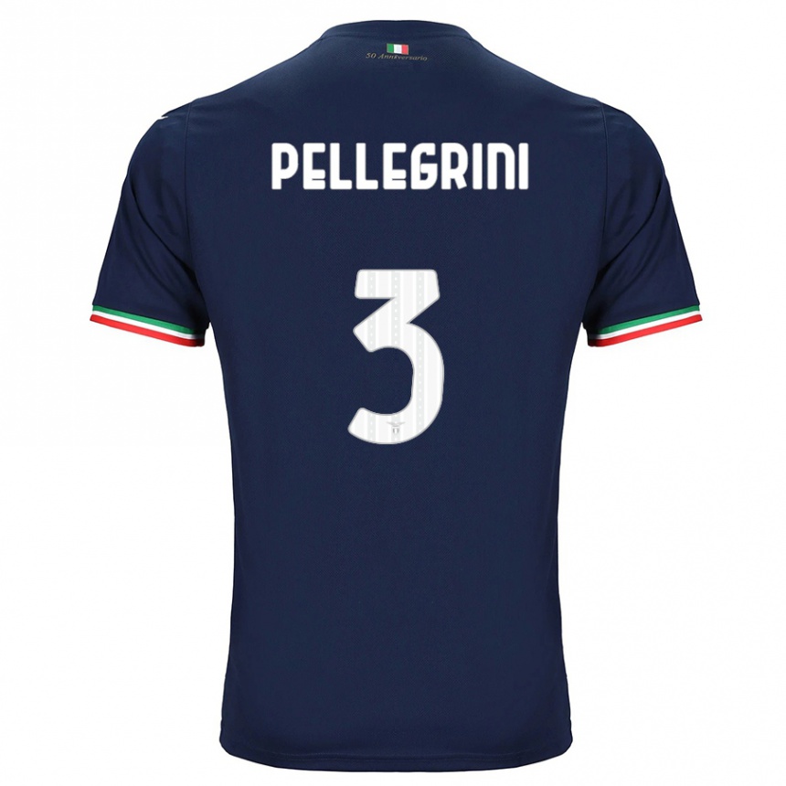 Herren Fußball Luca Pellegrini #3 Marine Auswärtstrikot Trikot 2023/24 T-Shirt Luxemburg