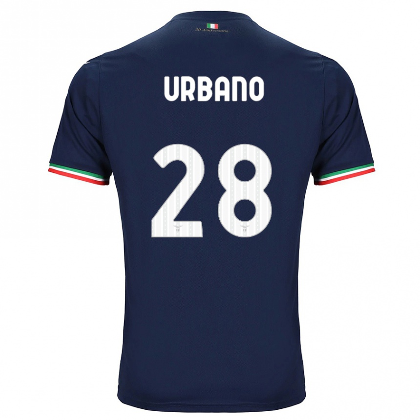 Herren Fußball Nicolò Urbano #28 Marine Auswärtstrikot Trikot 2023/24 T-Shirt Luxemburg