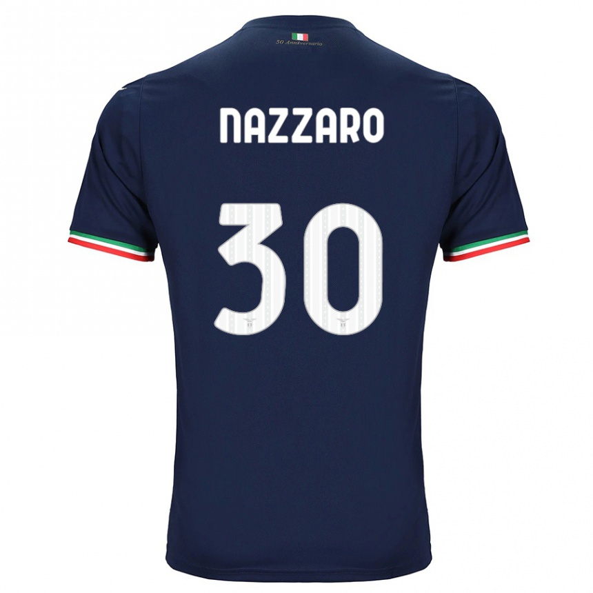 Herren Fußball Marco Nazzaro #30 Marine Auswärtstrikot Trikot 2023/24 T-Shirt Luxemburg