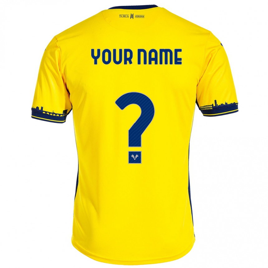 Herren Fußball Ihren Namen #0 Gelb Auswärtstrikot Trikot 2023/24 T-Shirt Luxemburg