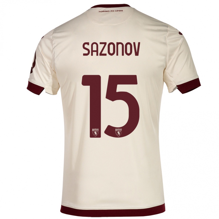 Herren Fußball Saba Sazonov #15 Sekt Auswärtstrikot Trikot 2023/24 T-Shirt Luxemburg