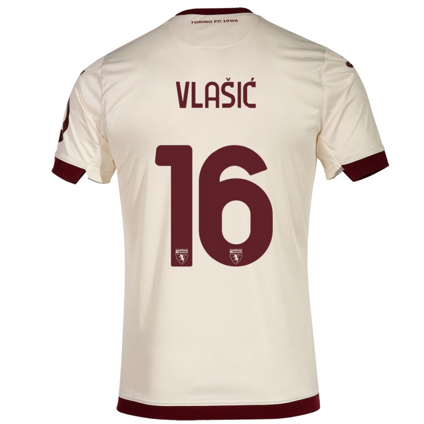 Herren Fußball Nikola Vlašić #16 Sekt Auswärtstrikot Trikot 2023/24 T-Shirt Luxemburg