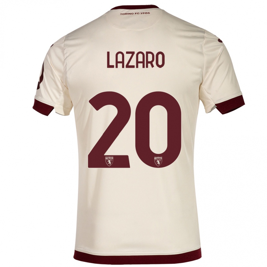 Herren Fußball Valentino Lazaro #20 Sekt Auswärtstrikot Trikot 2023/24 T-Shirt Luxemburg