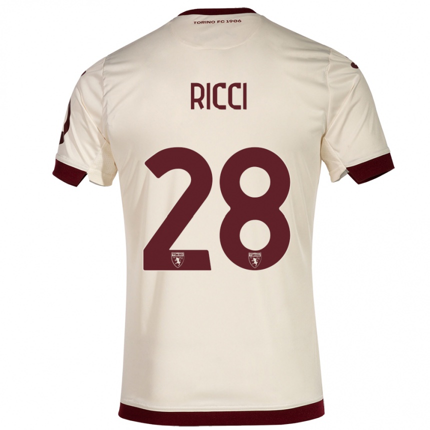 Herren Fußball Samuele Ricci #28 Sekt Auswärtstrikot Trikot 2023/24 T-Shirt Luxemburg