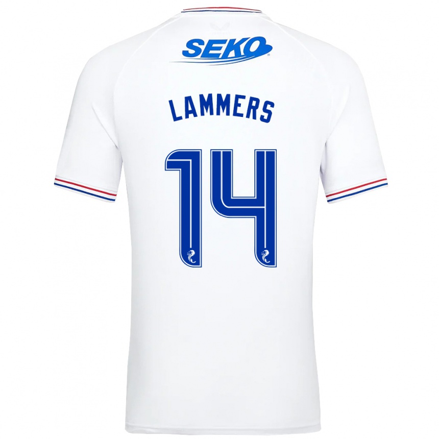 Herren Fußball Sam Lammers #14 Weiß Auswärtstrikot Trikot 2023/24 T-Shirt Luxemburg