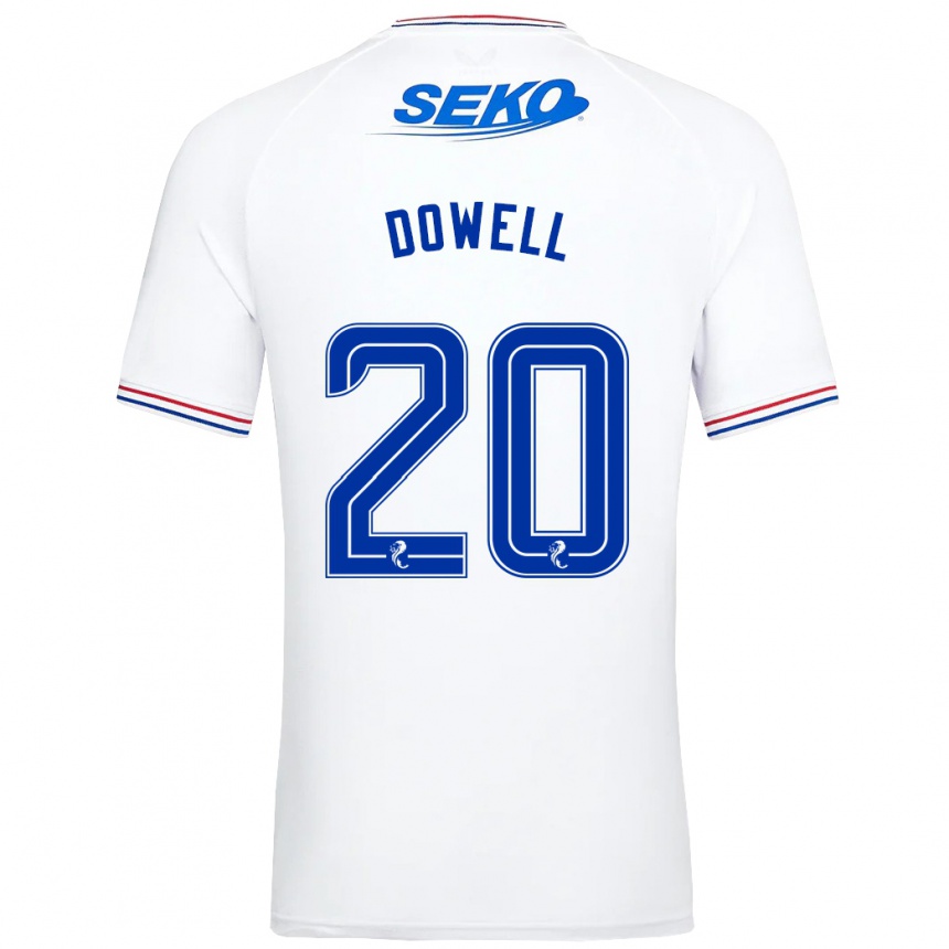 Herren Fußball Kieran Dowell #20 Weiß Auswärtstrikot Trikot 2023/24 T-Shirt Luxemburg