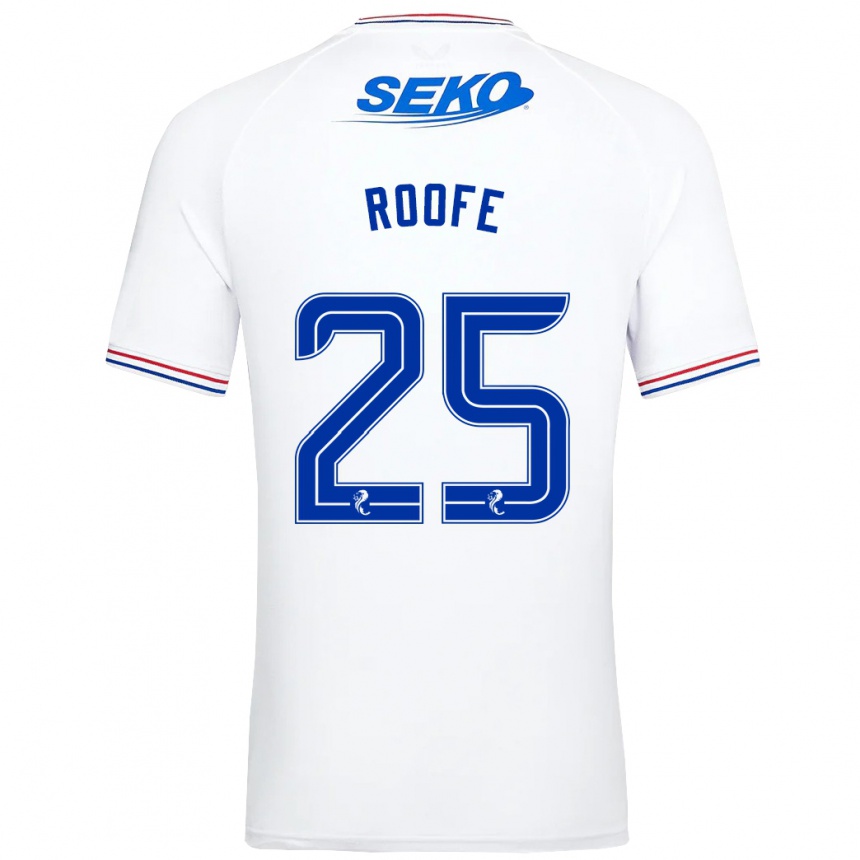 Herren Fußball Kemar Roofe #25 Weiß Auswärtstrikot Trikot 2023/24 T-Shirt Luxemburg