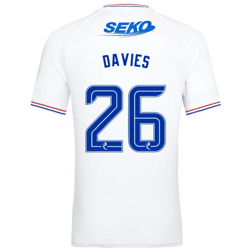 Herren Fußball Ben Davies #26 Weiß Auswärtstrikot Trikot 2023/24 T-Shirt Luxemburg