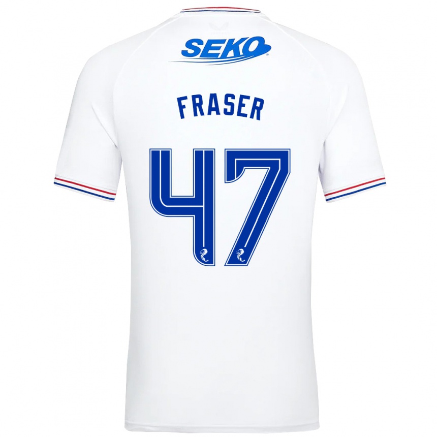 Herren Fußball Robbie Fraser #47 Weiß Auswärtstrikot Trikot 2023/24 T-Shirt Luxemburg