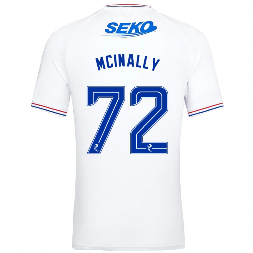 Herren Fußball Darren Mcinally #72 Weiß Auswärtstrikot Trikot 2023/24 T-Shirt Luxemburg