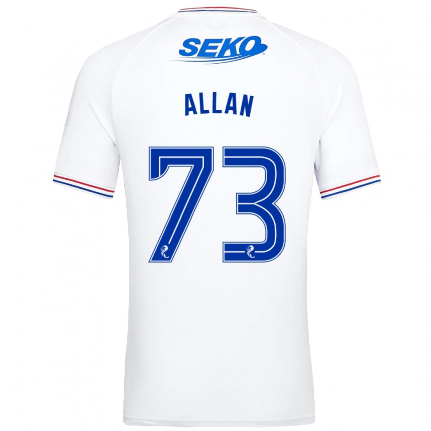 Herren Fußball Connor Allan #73 Weiß Auswärtstrikot Trikot 2023/24 T-Shirt Luxemburg
