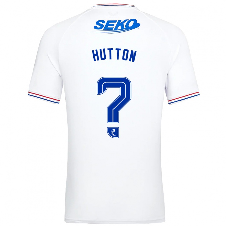 Herren Fußball Zander Hutton #0 Weiß Auswärtstrikot Trikot 2023/24 T-Shirt Luxemburg