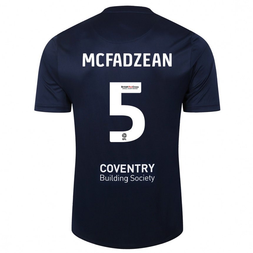 Herren Fußball Kyle Mcfadzean #5 Rote Marine Auswärtstrikot Trikot 2023/24 T-Shirt Luxemburg