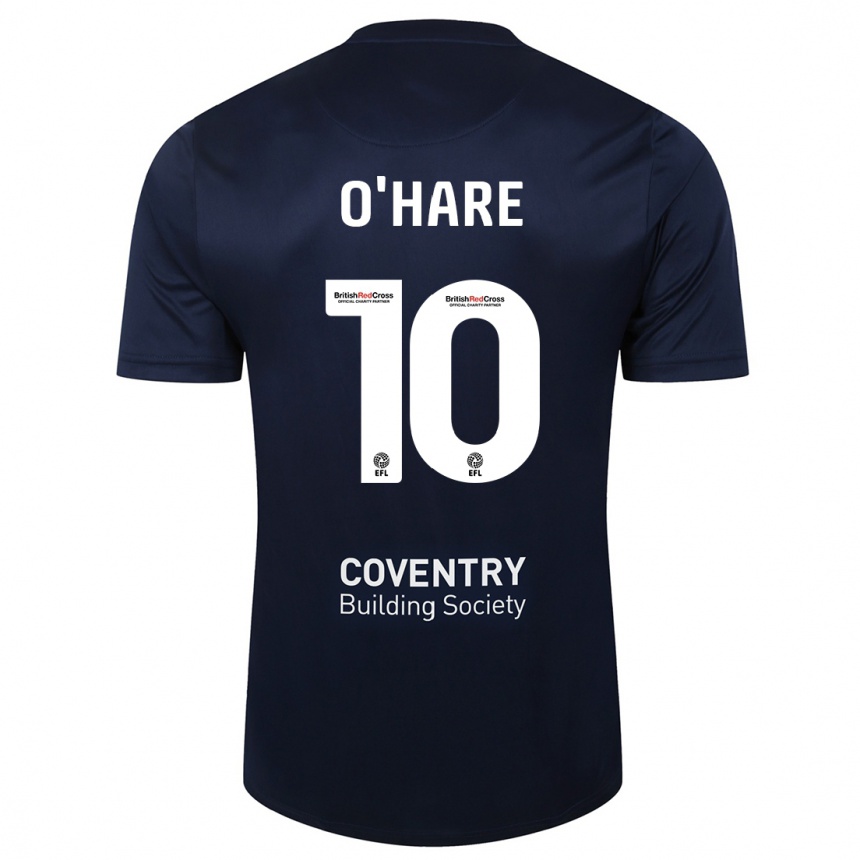 Herren Fußball Callum O'hare #10 Rote Marine Auswärtstrikot Trikot 2023/24 T-Shirt Luxemburg