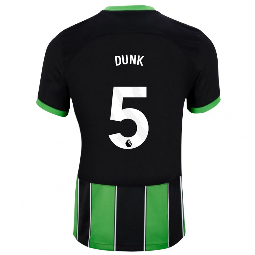 Herren Fußball Lewis Dunk #5 Schwarz Grün Auswärtstrikot Trikot 2023/24 T-Shirt Luxemburg