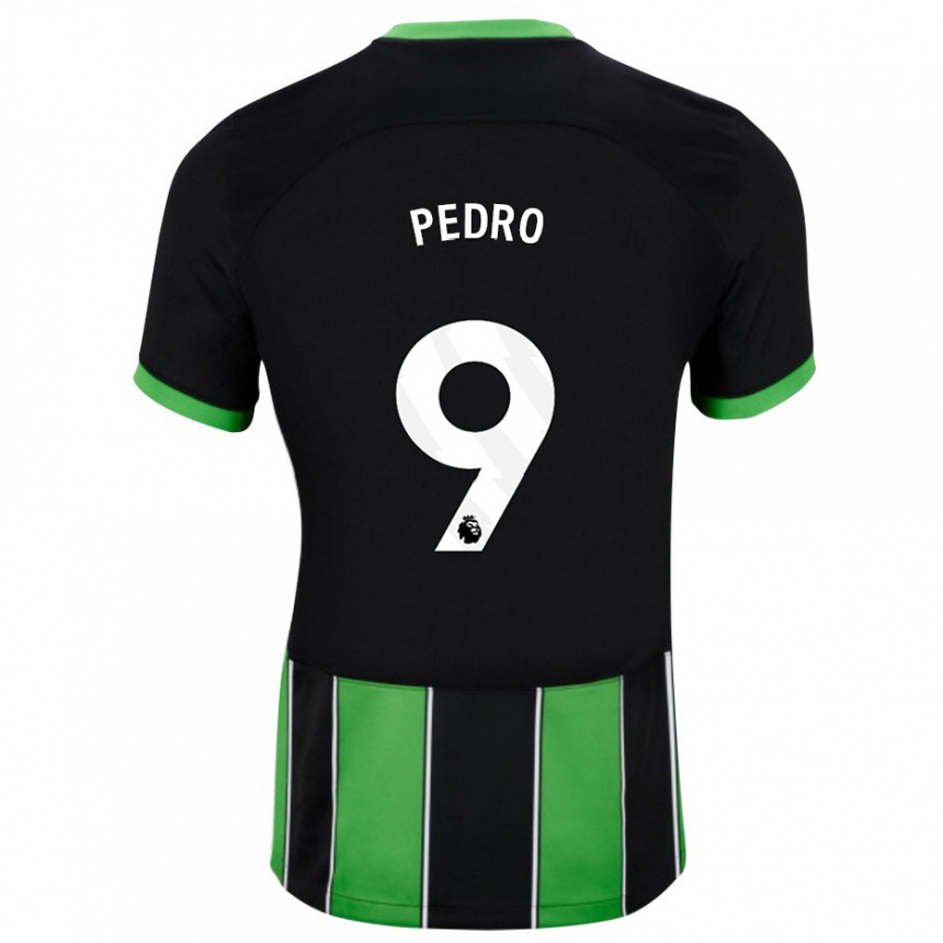 Herren Fußball João Pedro #9 Schwarz Grün Auswärtstrikot Trikot 2023/24 T-Shirt Luxemburg