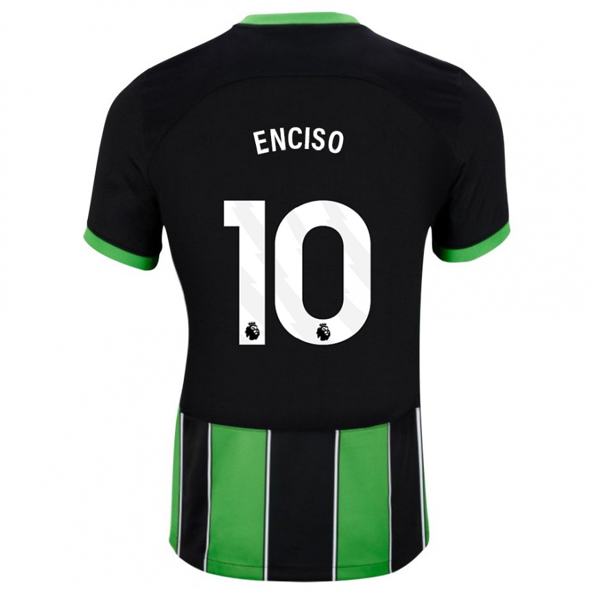 Herren Fußball Julio Enciso #10 Schwarz Grün Auswärtstrikot Trikot 2023/24 T-Shirt Luxemburg