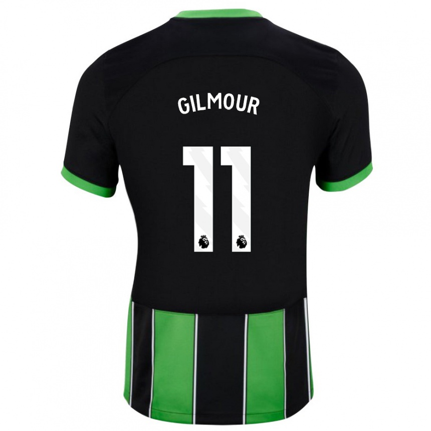 Herren Fußball Billy Gilmour #11 Schwarz Grün Auswärtstrikot Trikot 2023/24 T-Shirt Luxemburg