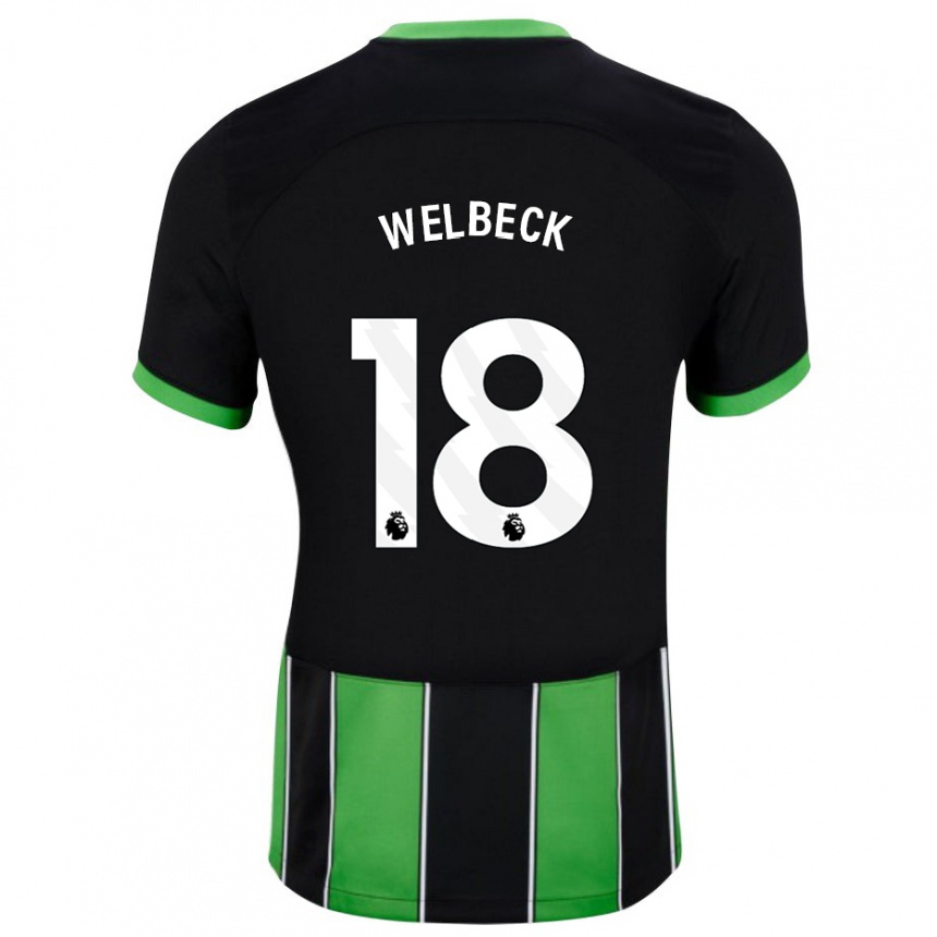 Herren Fußball Danny Welbeck #18 Schwarz Grün Auswärtstrikot Trikot 2023/24 T-Shirt Luxemburg