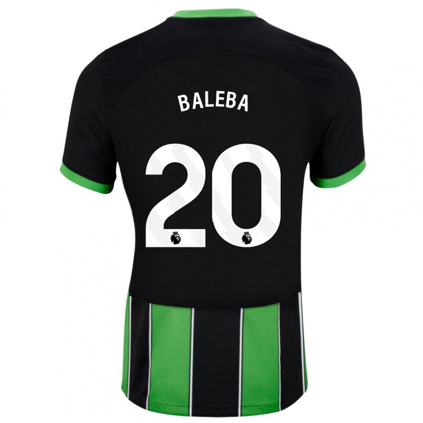 Herren Fußball Carlos Baleba #20 Schwarz Grün Auswärtstrikot Trikot 2023/24 T-Shirt Luxemburg