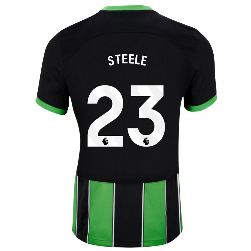 Herren Fußball Jason Steele #23 Schwarz Grün Auswärtstrikot Trikot 2023/24 T-Shirt Luxemburg