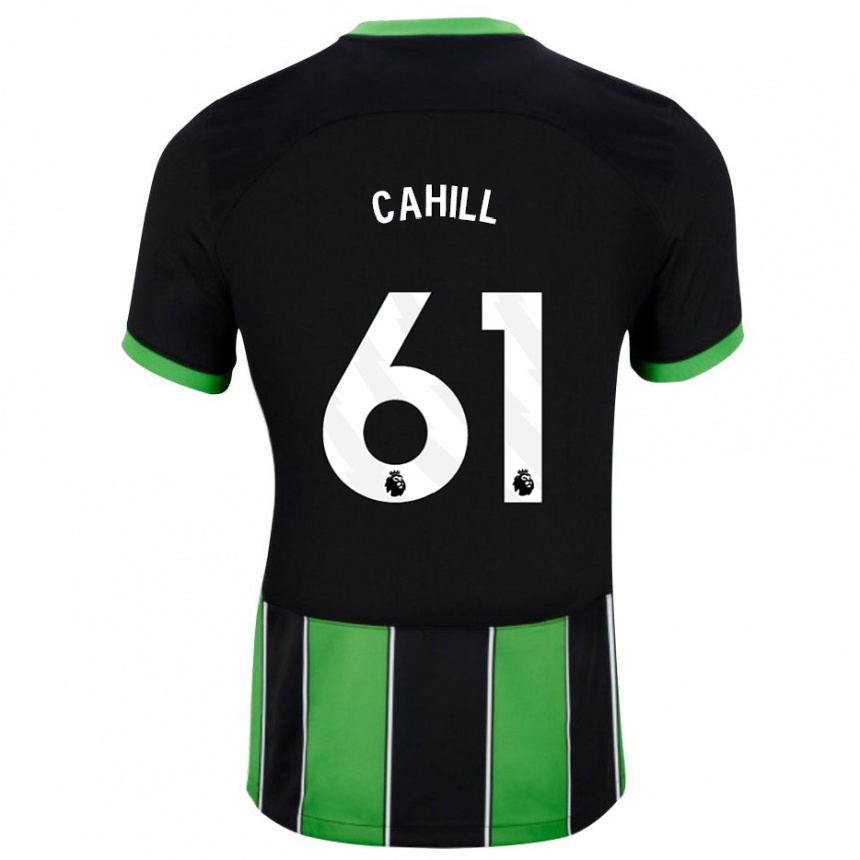 Herren Fußball Killian Cahill #61 Schwarz Grün Auswärtstrikot Trikot 2023/24 T-Shirt Luxemburg